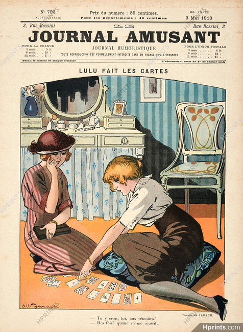 Albert Jarach 1913 Lulu Fait Les Cartes, Réussite, Le Journal Amusant