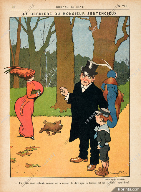 Benjamin Rabier 1913 Monsieur Sentencieux, Fashion Satire