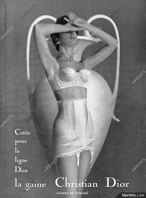 50s ad: Christian Dior girdle, source : L'officiel magazine…