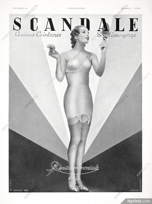 Scandale 1937 Corset Belt Girdle, Brassiere, Photo G. Marant