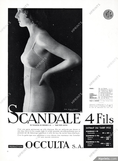 Scandale 1935 Girdle, Occulta, Photo Blanc & Demilly