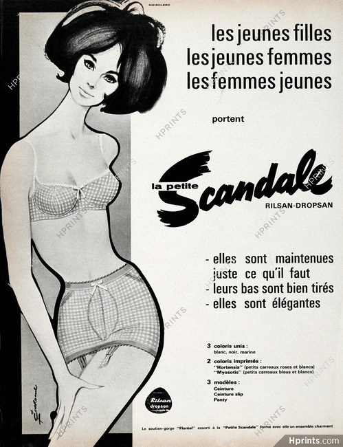 Scandale (Lingerie) 1964 Girdle, Bra, Pierre Couronne
