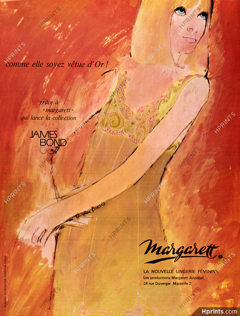 Margarett (Lingerie) 1965 James Bond 007, Illustration Christian Benais