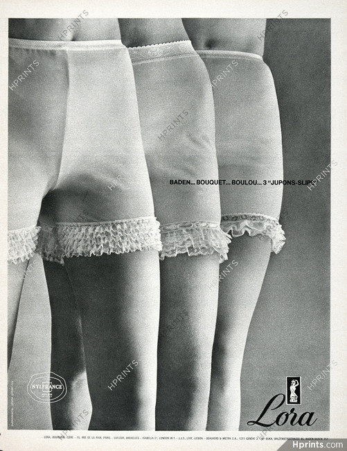 Lora (Lingerie) 1968 Jupons-slips, Photo Gilbert Roy