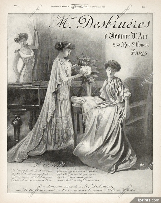 Madame Desbruères (Corsetmaker) 1909 A Jeanne d'Arc, 265 Rue St Honoré