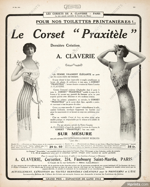 Claverie (Corsetmaker) 1914 Praxitèle