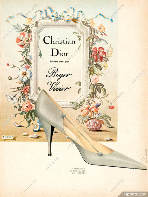 Christian Dior, Roger Vivier (Shoes) 1960 "Deauville", P. M. Rudelle