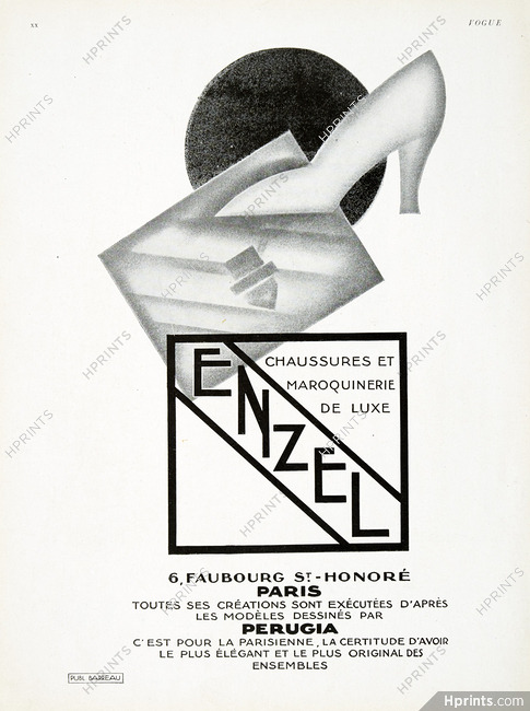 Perugia 1928 Enzel Shoes, Art Deco