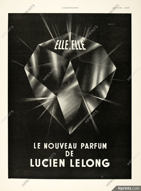 Lucien Lelong (Perfumes) 1941 Elle.Elle, diamond, Aljanvic