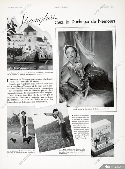 Lenthéric (Perfumes) 1938 "Shanghai" Duchesse de Nemours
