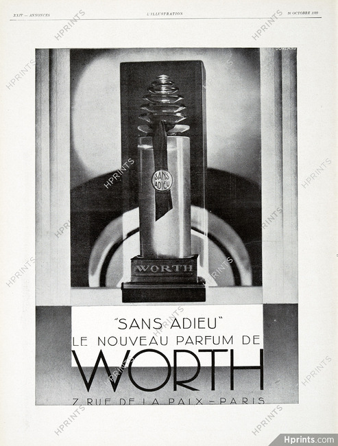 Worth (Perfumes) 1929 Sans Adieu, Art Deco (L)