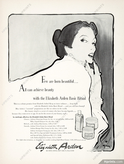 Elizabeth Arden (Cosmetics) 1950 René Gruau (Version C)