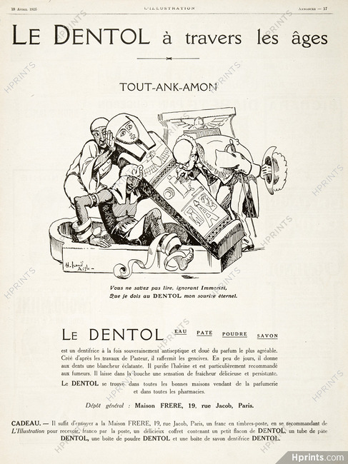 Dentol 1925 H. Grand Aigle, Tout-Ank-Amon, Mummy, Egypt