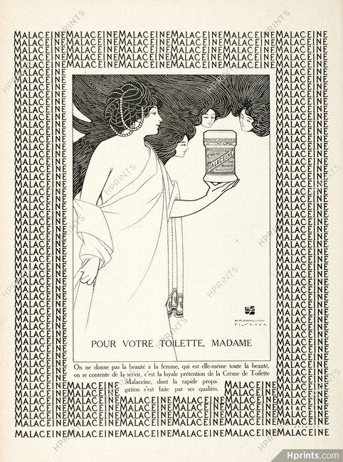 Malaceïne 1911 Maximilian Fischer, Art Nouveau