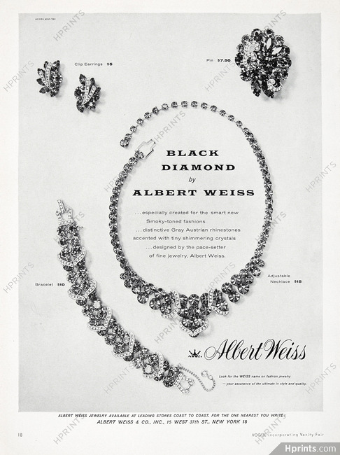 Albert Weiss (Jewels) 1959 "Black Diamond"