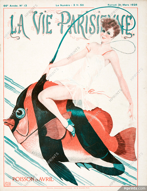 Georges Léonnec 1928 Poisson d'Avril, La Vie Parisienne cover
