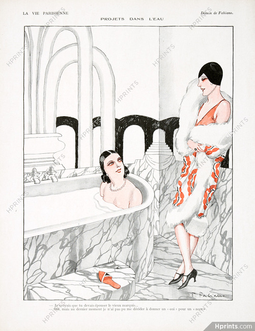 Fabiano 1928 "Projets dans l'eau" Bathing