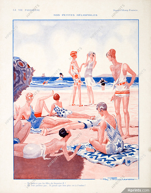 Henry Fournier 1928 Nos Petites Héliophiles, Beach, Topless