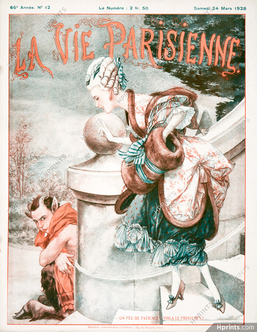 Hérouard 1928 Winter Faun, La Vie Parisienne cover