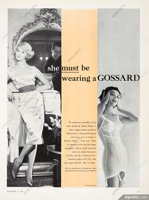 Gossard Lingerie — Vintage original prints and images