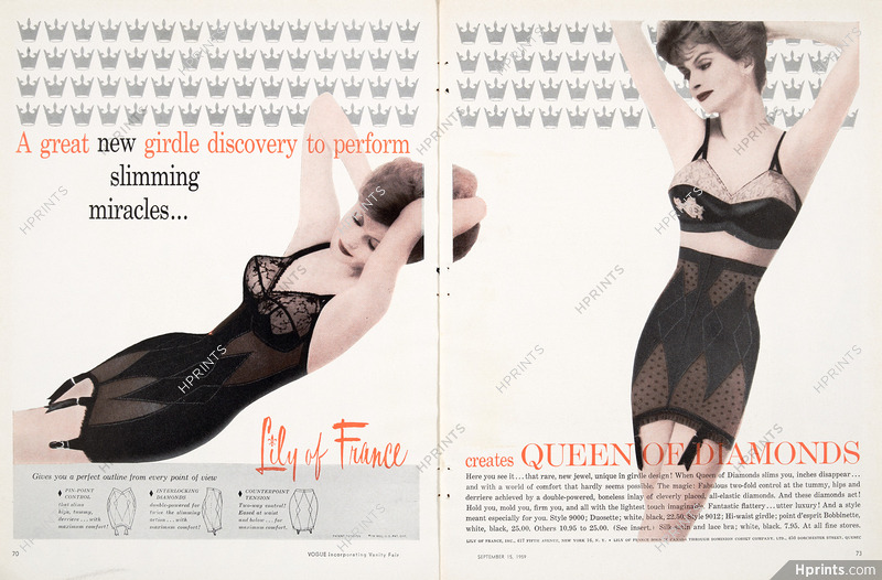 Lily of France (Lingerie) 1959 Queen of Diamonds Girdle, Double