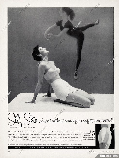 Silf Skin (Lingerie) 1954 Girdle, Ballerina — Advertisement