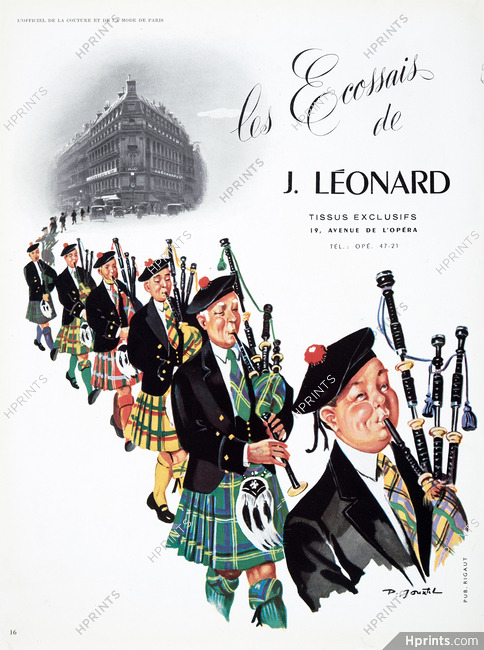 J. Léonard (Fabric) 1952 Scottish, Jouxtel