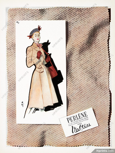 Perlène 1946 Valtiss, René Gruau, Coat