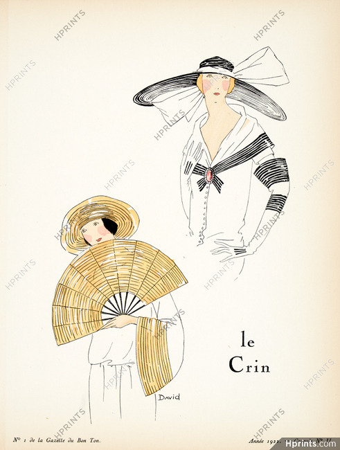 Le Crin, 1922 - Soeurs David. La Gazette du Bon Ton, n°1 — Croquis N°II