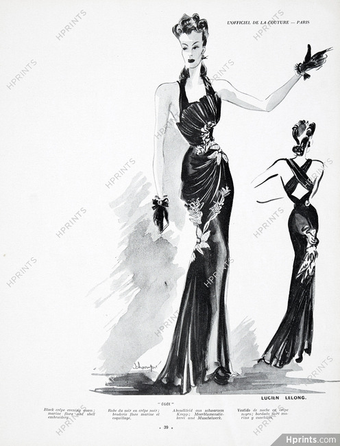 Lucien Lelong 1939 Evening Gown, S Chompré