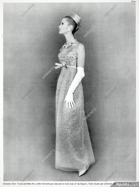 Christian Dior 1964 Evening Gown, Dognin, Fashion Photography Pottier
