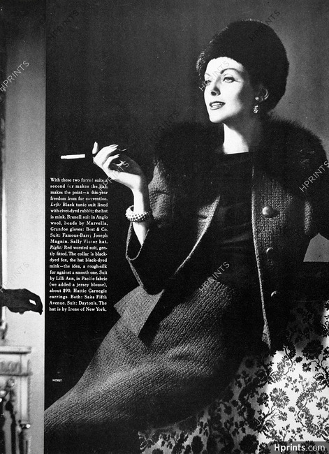 Lilli Ann 1959 Suit, Cigarette Holder, Photo Horst