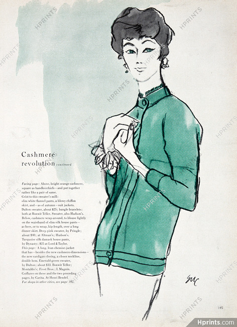 Eric 1958 Dalton, Cashmere, Fashion Illustration