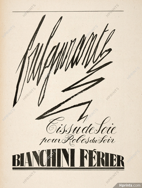Bianchini Férier 1919 Fulgurante, Tissu de soie