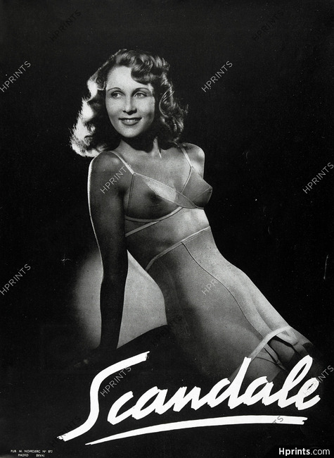 Scandale (Lingerie) 1948 Girdle, Bra, Photo Deval (L)