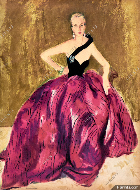 Sylvia Braverman 1950 Mrs Hutton Portrait, Evening Gown