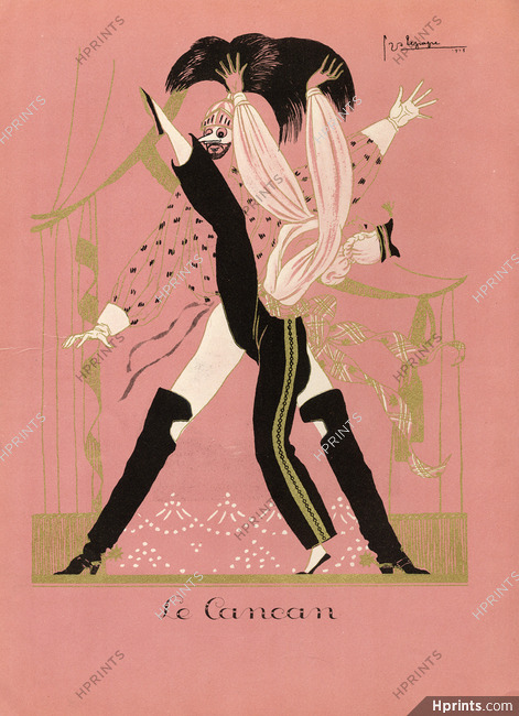 Georges Lepape 1923 Les Danses D'Autrefois, Le Cancan