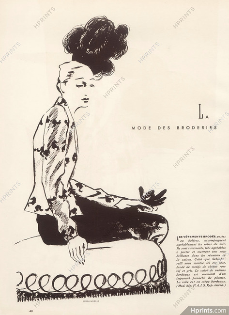 Schiaparelli 1938 La Mode des Broderies