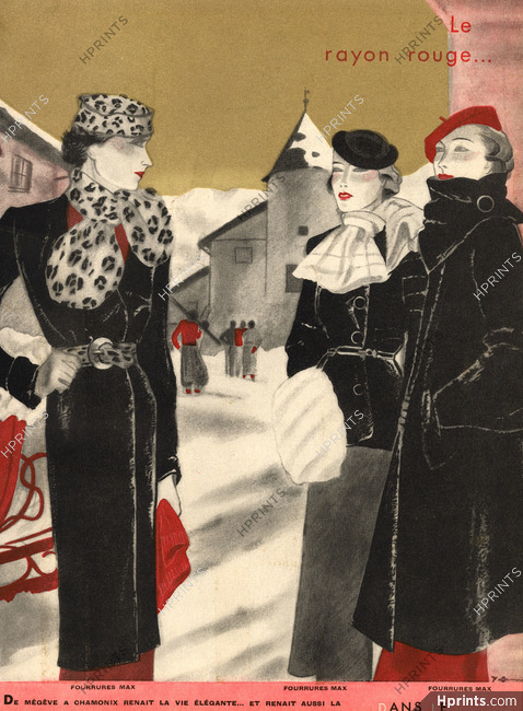Fourrures Max 1935 "Le Rayon Rouge", Fur Coat, Jacques Demachy