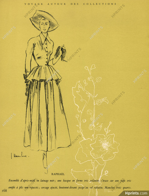 Raphaël 1948 Suit, Fashion Illustration, Jc. Haramboure