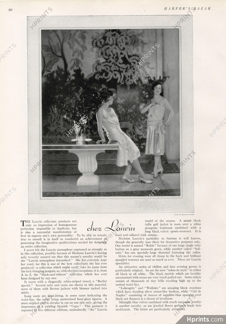 Chez Jeanne Lanvin 1927 Photo Demeyer