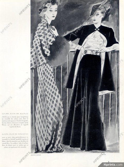 Jeanne Lanvin, Worth 1935 Comtesse Elie de Ganay (Jeanne Lanvin) & Comtesse Jean de Polignac (Worth), Pierre Mourgue