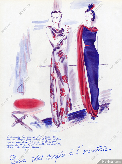 Robert Piguet 1935 Robes drapées à l'orientale, Jacques Demachy