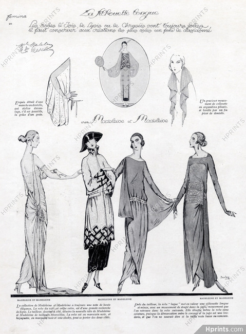 Madeleine & Madeleine 1922 La Silhouette Longue, Evening Gowns, Dartey