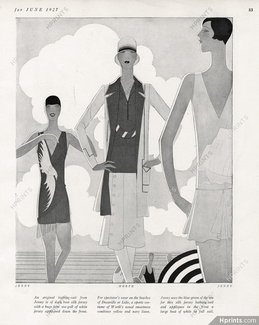 Jenny, Worth, Jenny 1927 Beachwear, Swimwear, Reynaldo Luza