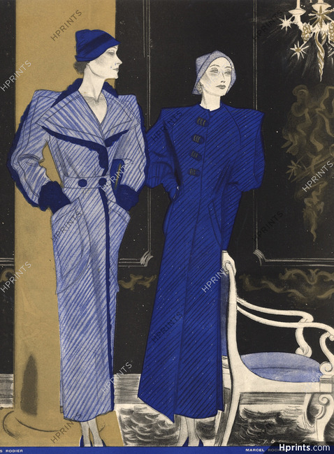 Tissus Rodier, Marcel Rochas 1933 Jacques Demachy