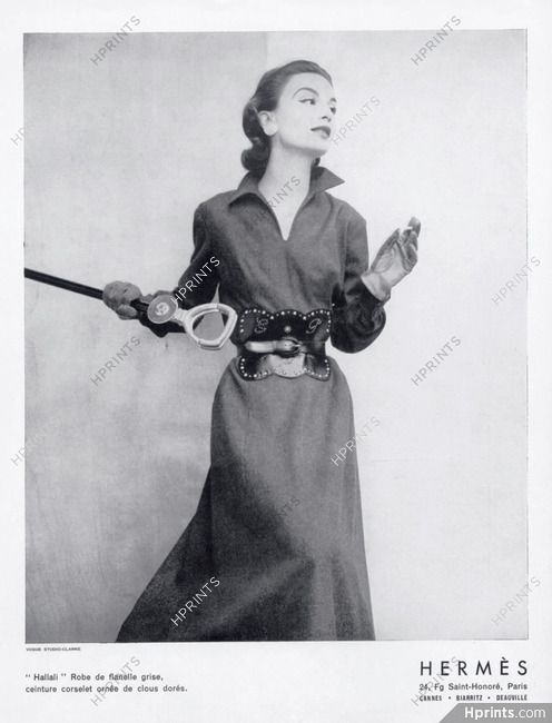 Hermès 1955 Robe Hallali, Photo Vogue Studio-Clarke