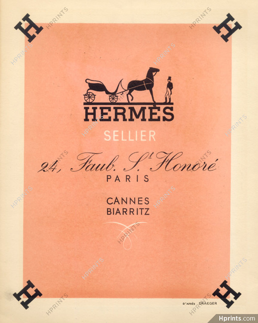 Hermès 1944 Sellier, 24 Faub. St. Honoré