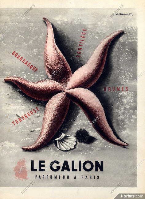 Le Galion (Perfumes) 1945 Louis Ferrand, Sortilège, Bourrasque... Starfish