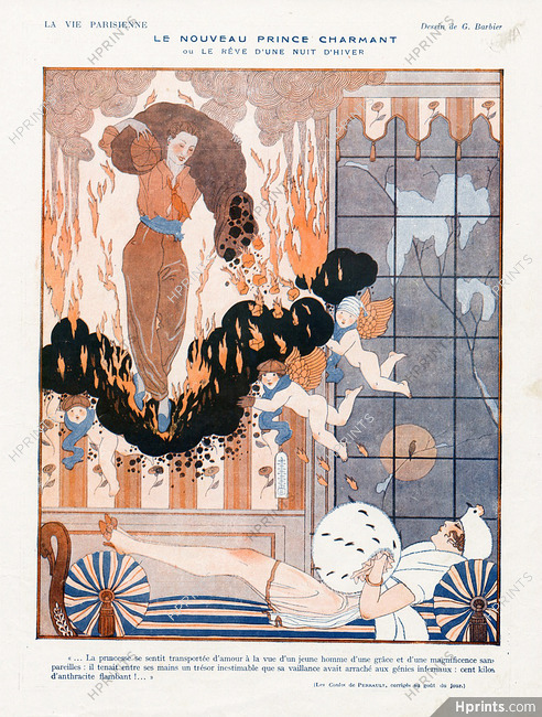Le Nouveau Prince Charmant, 1917 - George Barbier Feu, Chaleur